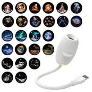 Salange 2-in-1 Galaxy USB Projector Night Light with 25 Projection Films, 360  Adjustable Star Projector Light, Adjustable Brightness,Christmas ,Galaxy & Ocean Projection for Decoration