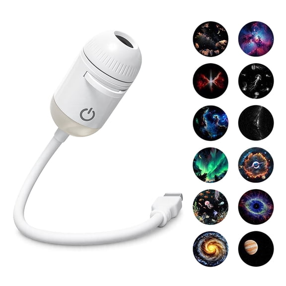 Salange 2-in-1 USB Projector Night Light,Adjustable Brightness with 12 Sliding Films, Adjustable Brightness,360° Rotating Design for Decoration