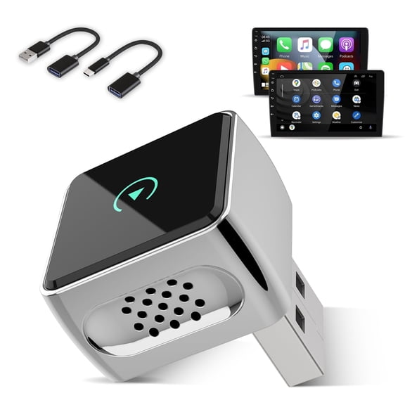 Salange Wireless CarPlay Adapter ,2 in 1 Apple CarPlay and Android Auto Adapter Convert Wired to Wireless Dongle for Apple Android, Mini Size with Extension Cable USB & USB-C/Type-C