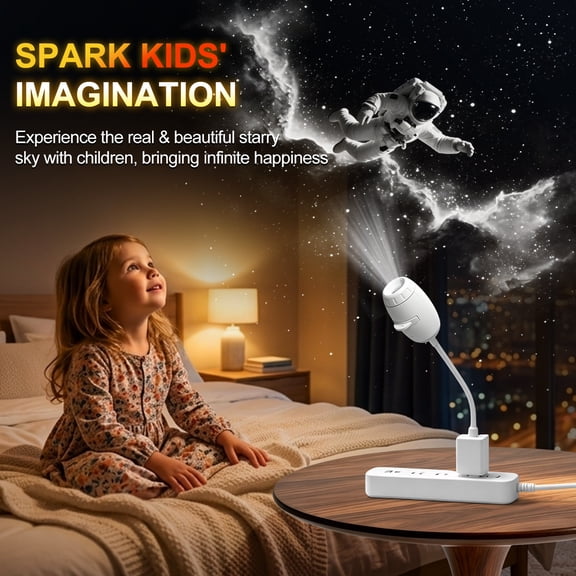 Salange 5D Holographic Night Light Projector with 24 Projection Films, 360 Adjustable HD Star Projector, USB-Powered, Bedroom Galaxy,Ocean & Christmas Projection