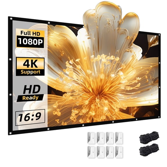 Salange 84-inch Light-resistant Portable Projection Screen ,4K HD Wrinkle-resistant,Quick Installation,Suitable for Indoor and Outdoor Use