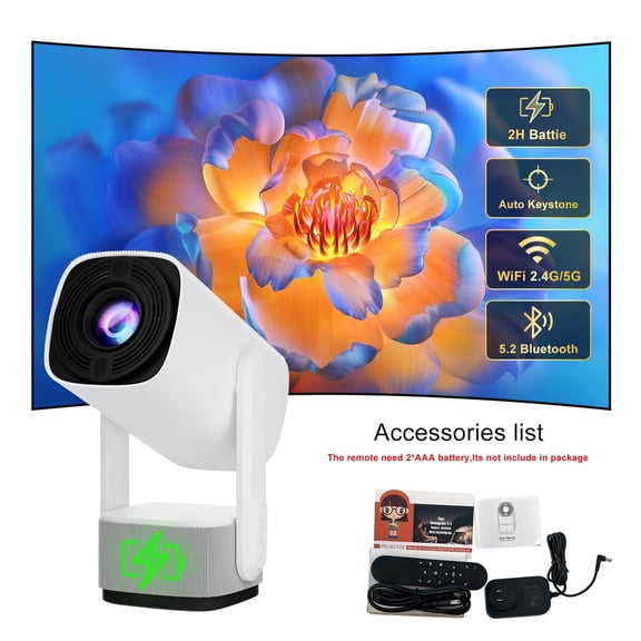 ZDSSY Battery Projector with Wifi and Bluetooth Auto Focus Android11 Mini Projector