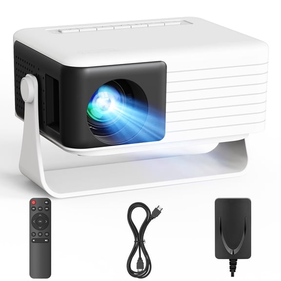 Salange FHD 1080P Supported Mini Projector with Screen Mirroring,Portable Home Theater Projector Compatible with HDMI/USB/AV/TF, Black