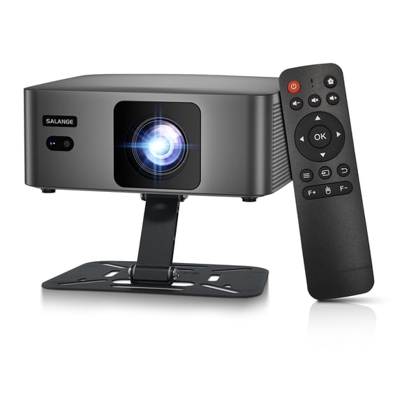 Salange FHD Native 1080p, Support 4K, Portable Mini Projector with WiFi and Bluetooth, Auto Focus Smart Projector, Black