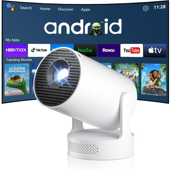 Salange Salange Mini Projector 4K with Wifi and Bluetooth 5.4,1080P HD Smart Projector,Short Throw w Built-in Apps,Auto Keystone Correction Projector for Bedroom,Outdoor Movies [HY300Ultra 2026]