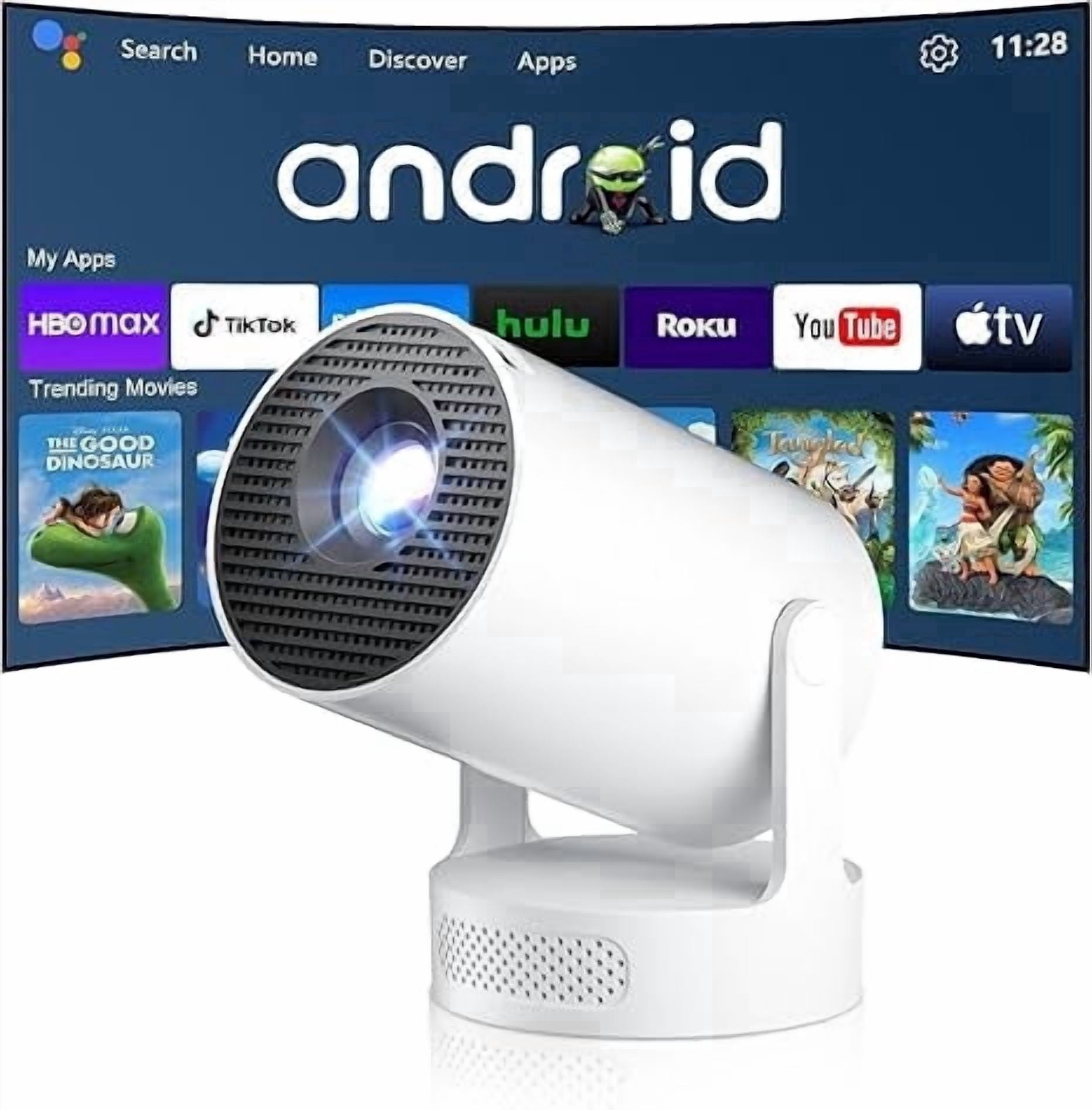 Salange Mini Projector 4K with Wifi and Bluetooth 5.4,1080P HD Smart Projector,Short Throw and Built-in Apps,Auto Keystone for Movies [HY300Ultra 2026]