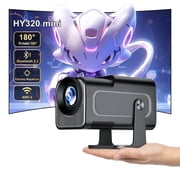 ZDSSY HY320Mini WiFi and Bluetooth 720p HD Support 4K 1080 LED Smart Projector, Black, 1 Count