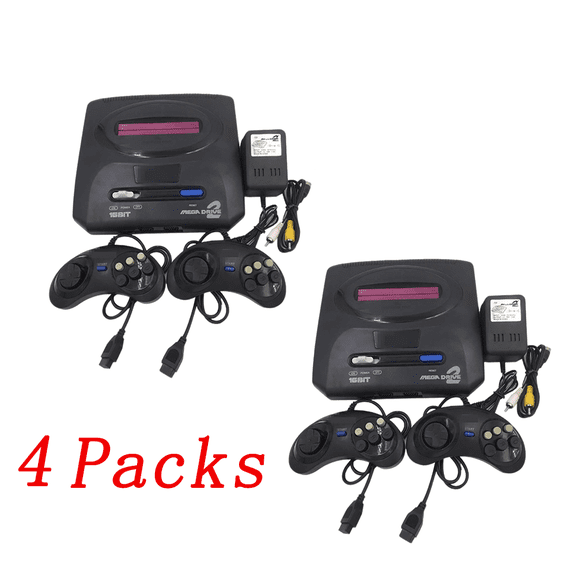 Salange Home Game Console Nostalgic 16-bit Old-fashioned Plug-in MD Game Console with Matching Controller and AV Cables, 4packs