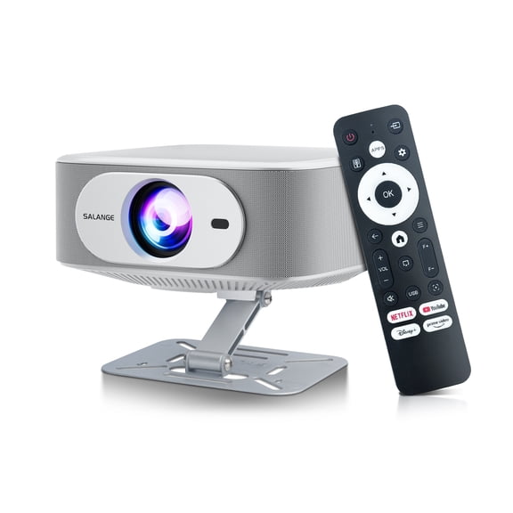Salange Home Video Projector with Wifi and Bluetooth 5.4, 1080P Native 4K Supported, 400 ANSI Lumens, Electronic Focus & Auto Correction, Easy One-Key Use