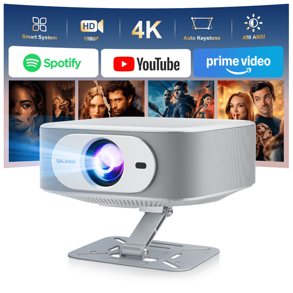 Salange LCD Full HD Native 1080p Portable Movie Projector with Stand