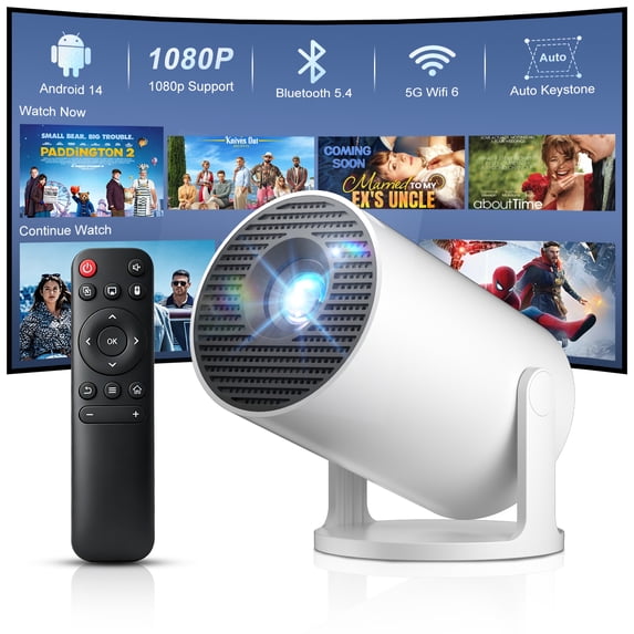 Salange Native 1080p 8K&4K Support Ultra Short Throw projector with 12000 Lumens,WiFi 6 and BT5.4,Auto Keystone for Home Movies Projection,Whith(2026 Upgrade)