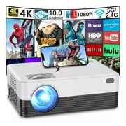 Salange Native 1080p Support Projector with Wifi and Bluetooth,3500 Lumens Supported 4K Full HD Projector,Screen Mirroring Function,White&Gray