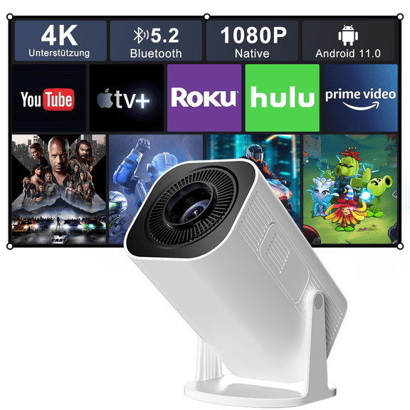 Salange P30 LCD Display Mini Multimedia Projector Native 1080P Support 4K 8K Home Theater