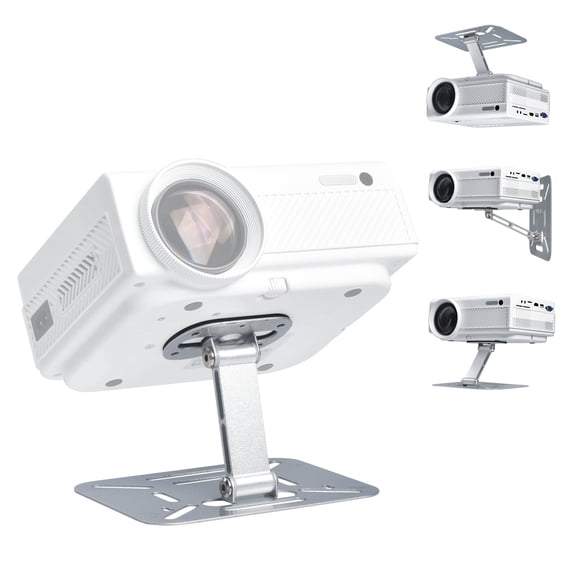 Salange Projector Mount, Universal Foldable Stand for Desk or Ceiling, 180 Adjustable, Fits Most Home Theater and Office Projectors(Silver)