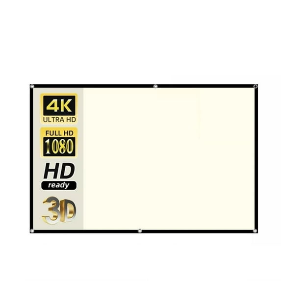 Salange Projector Screen 16:9 High Brightness Reflective Foldable White Grid HD ,Wrinkle-Free