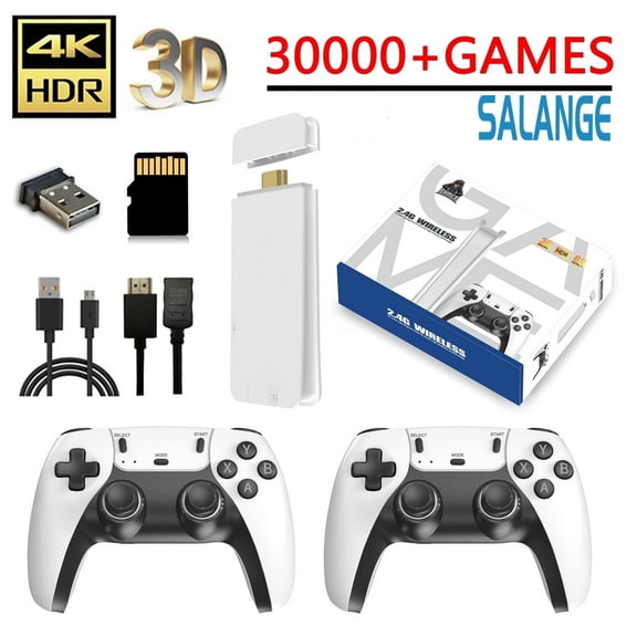 Salange Retro Game TV Stick M8 4K Pro Game Stick 64G Dual 2.4G Wireless Controller 4K Retro Classic Games
