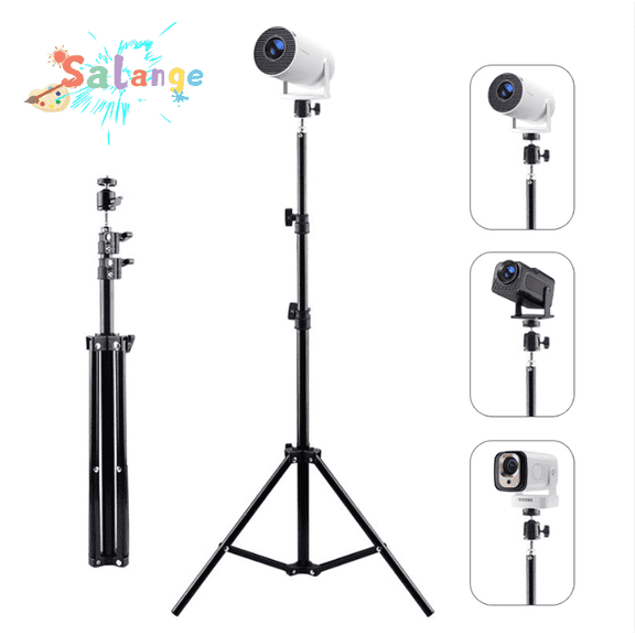 Salange Universal Projector tripod stand,Adjustable Height(160cm),Easy to Carying for Travel, Portable Projector Mount with 1/4" Screw, Black