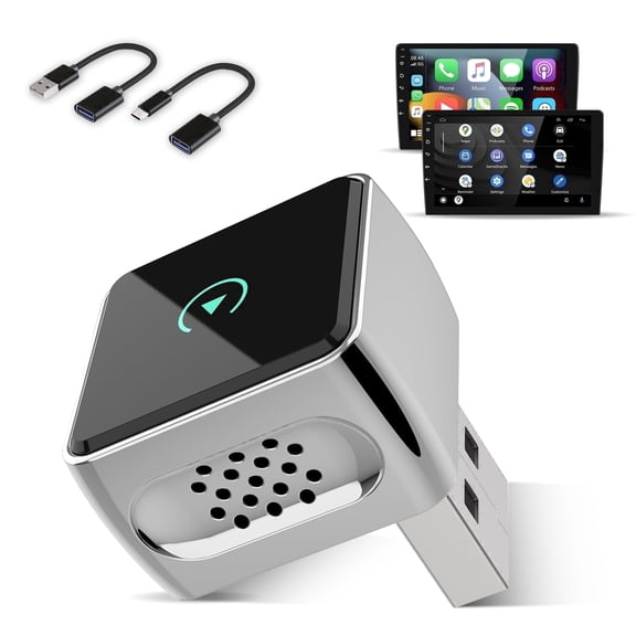 Salange Wireless CarPlay Adapter ,2 in 1 Apple CarPlay and Android Auto Adapter Convert Wired to Wireless Dongle for Apple Android, Mini Size with Extension Cable USB & USB-C/Type-C
