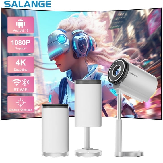 Salange X5 Mini Portable Projector HD Supported 4K1080p with Wifi and Bluetooth Video Beamer