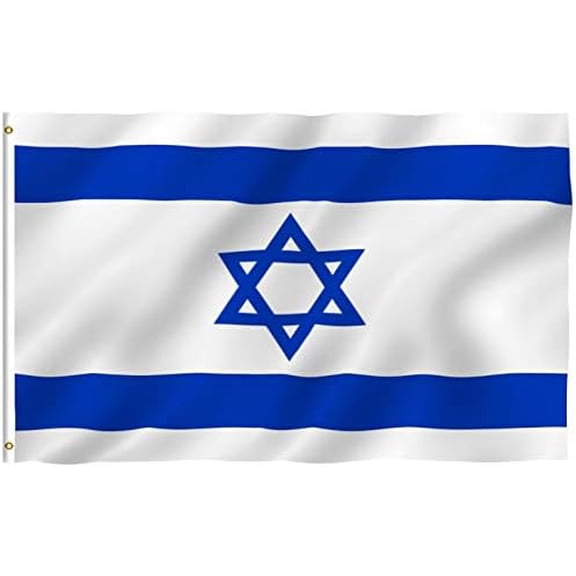 Salate Fly Breeze 3x5 Foot Israel Flag - Vivid Color and Fade proof - Canvas Header and Double Stitched - Israeli National Flags Polyester with Brass Grommets 3 X 5 Ft