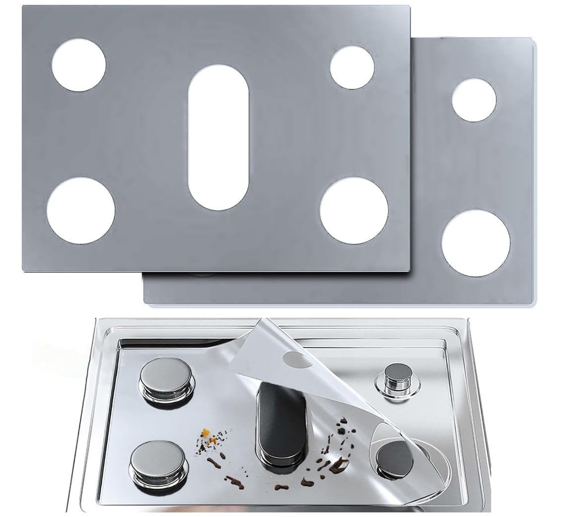 Salate One stove protector cover liner designed for 5-burner gas stoves, which is a kitchen accessory mat and also a gas stove top cover.