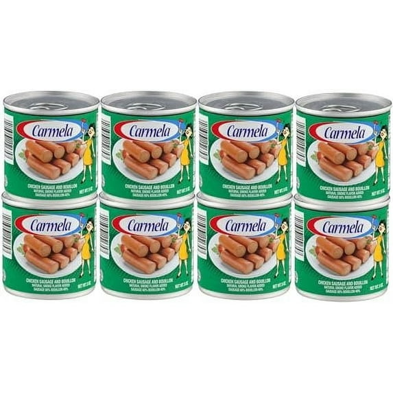 Salchichas Carmela de Pollo/ Carmela Chicken Vienna Sausage Original Pack of 8