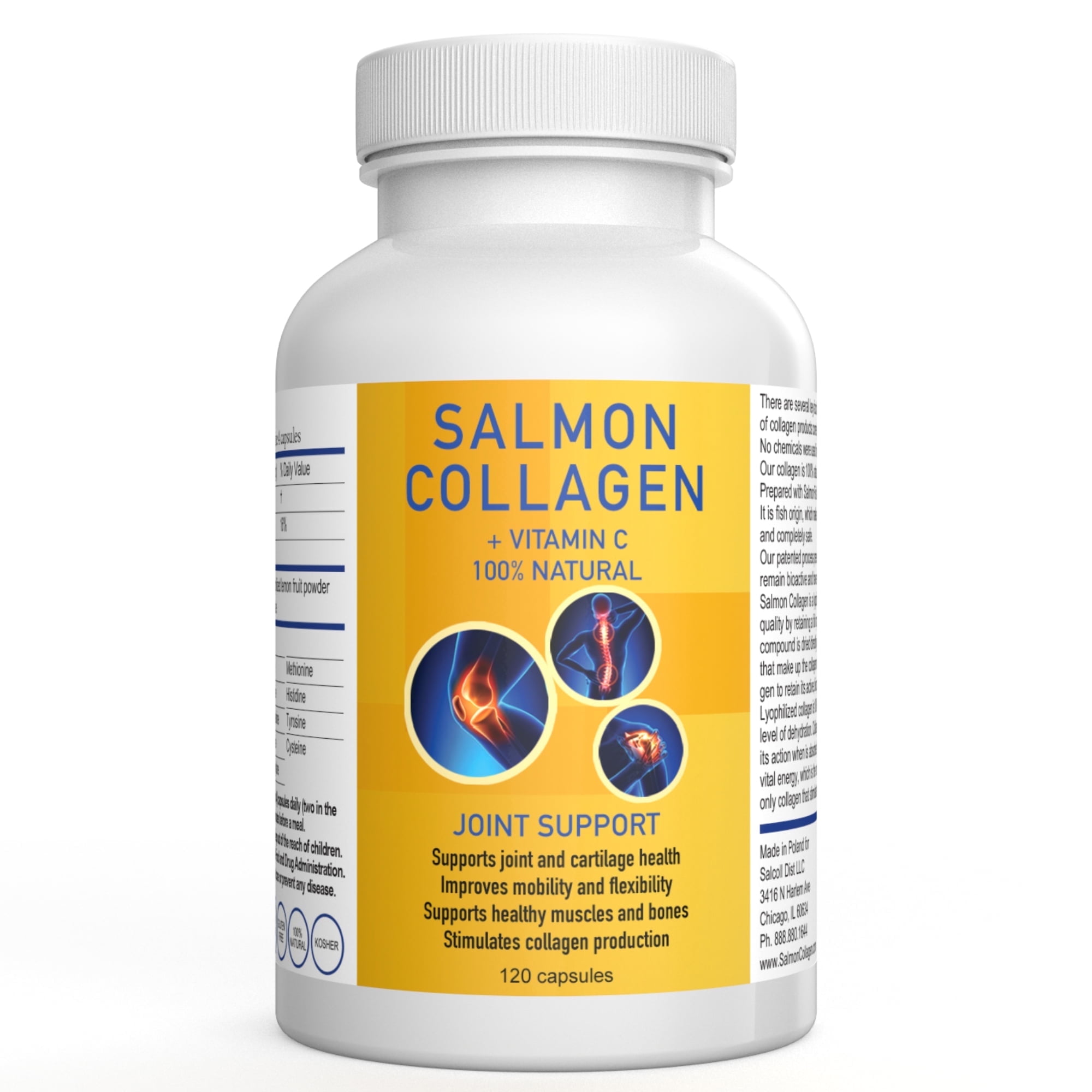 Salcoll Collagen Capsules Salmon Bioactive, Joint, Skin, Hair, Bone Support
