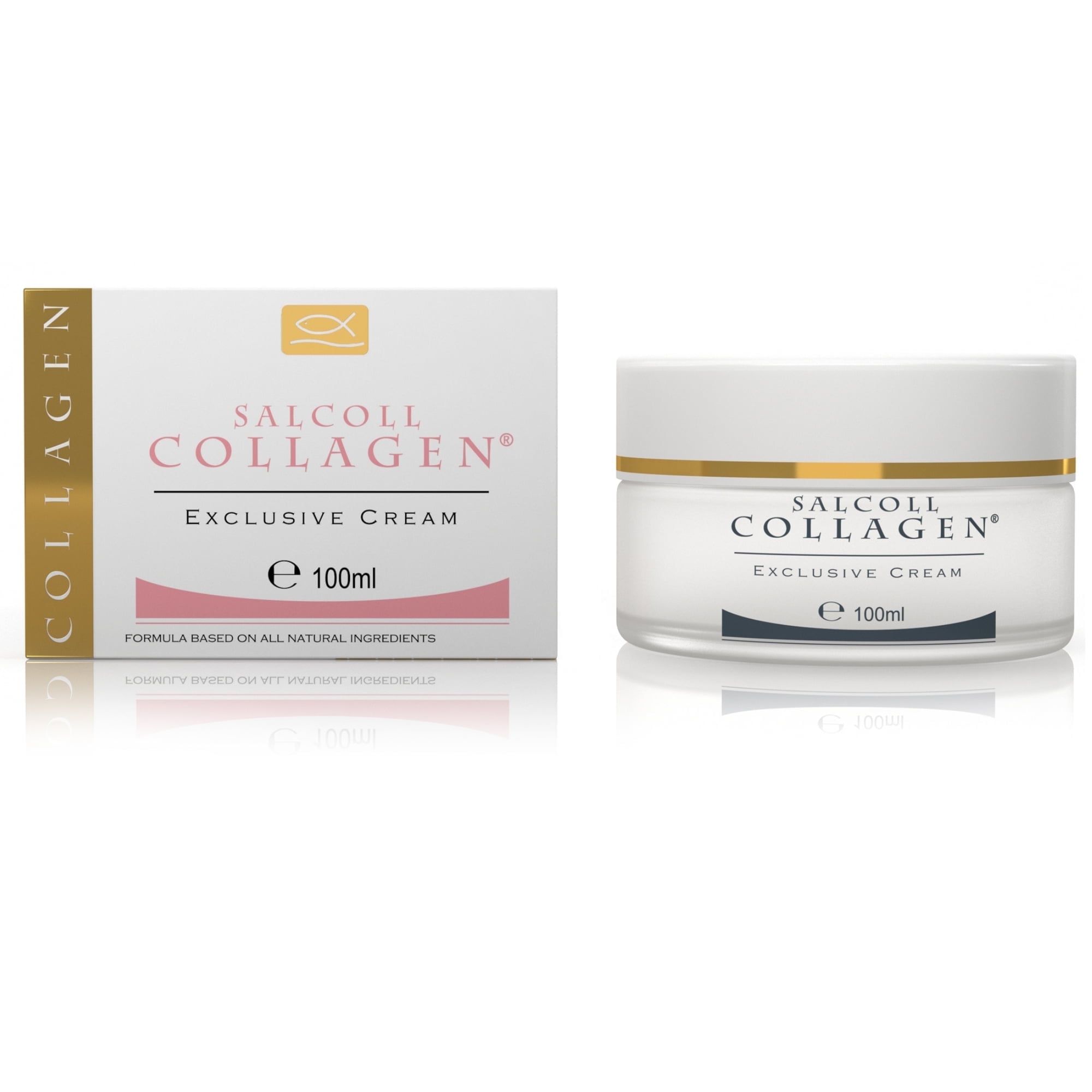 Salcoll Collagen, Collagen 100% Natural Anti-Aging Face Cream with Marine Collagen - 100 ml