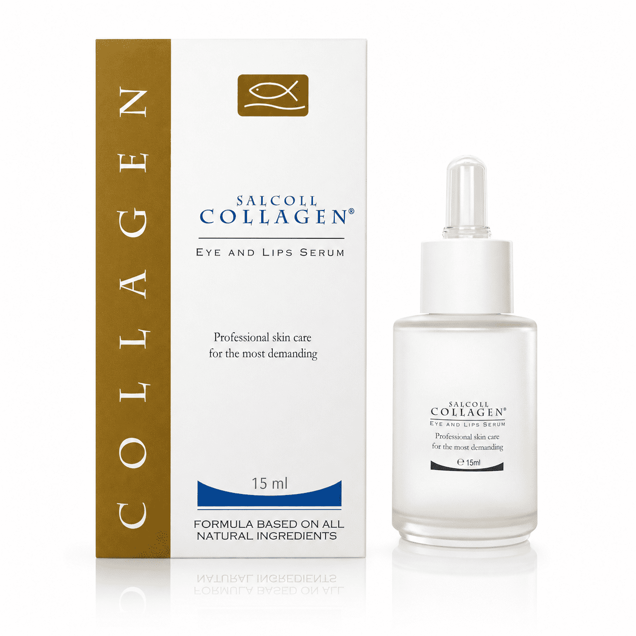 Salcoll Collagen Eye & Lips Serum, Anti-Wrinkle Serum with Marine Collagen - 15 ml, All Skin Type