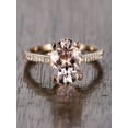 thumbnail image 1 of Sale: 1.25 Carat Peach Pink Morganite (Round cut Morganite) and Diamond Engagement Ring in 10k Rose Gold, 1 of 2