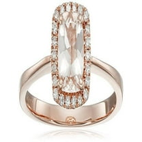 Sale: 1.25 Carat Peach Pink Morganite and Diamond Engagement Ring in 10k Rose Gold