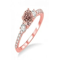 Sale 1.25 Carat Round cut Morganite and Diamond Engagement Ring for Women in 10k Rose Gold