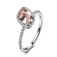 thumbnail image 1 of Sale 1.25 carat Morganite (Oval cut Morganite) Solitaire Engagement Ring in 10k White Gold for Women, 1 of 2