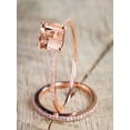 thumbnail image 1 of Sale 1.50 carat Morganite and Diamond Halo Bridal Wedding Ring Set in Rose Gold: Bestselling Design, 1 of 2