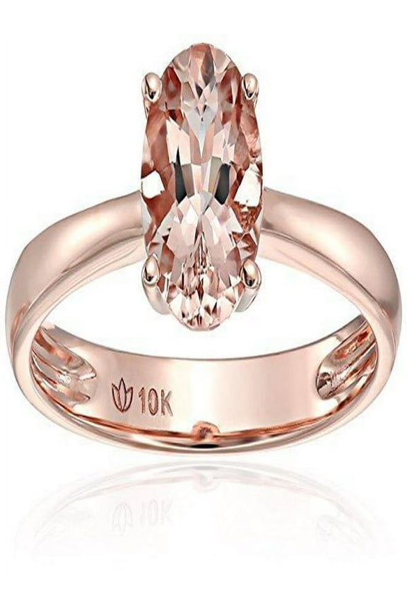 Sale 1 carat Morganite (Oval cut Morganite) Solitaire Engagement Ring in 10k Rose Gold for Women