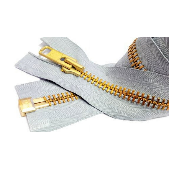 Sale 14" Chaps Zipper YKK #10 Extra Heavy Duty Brass Separating ~ Color 119 Light Grey (Length 14 Inch)