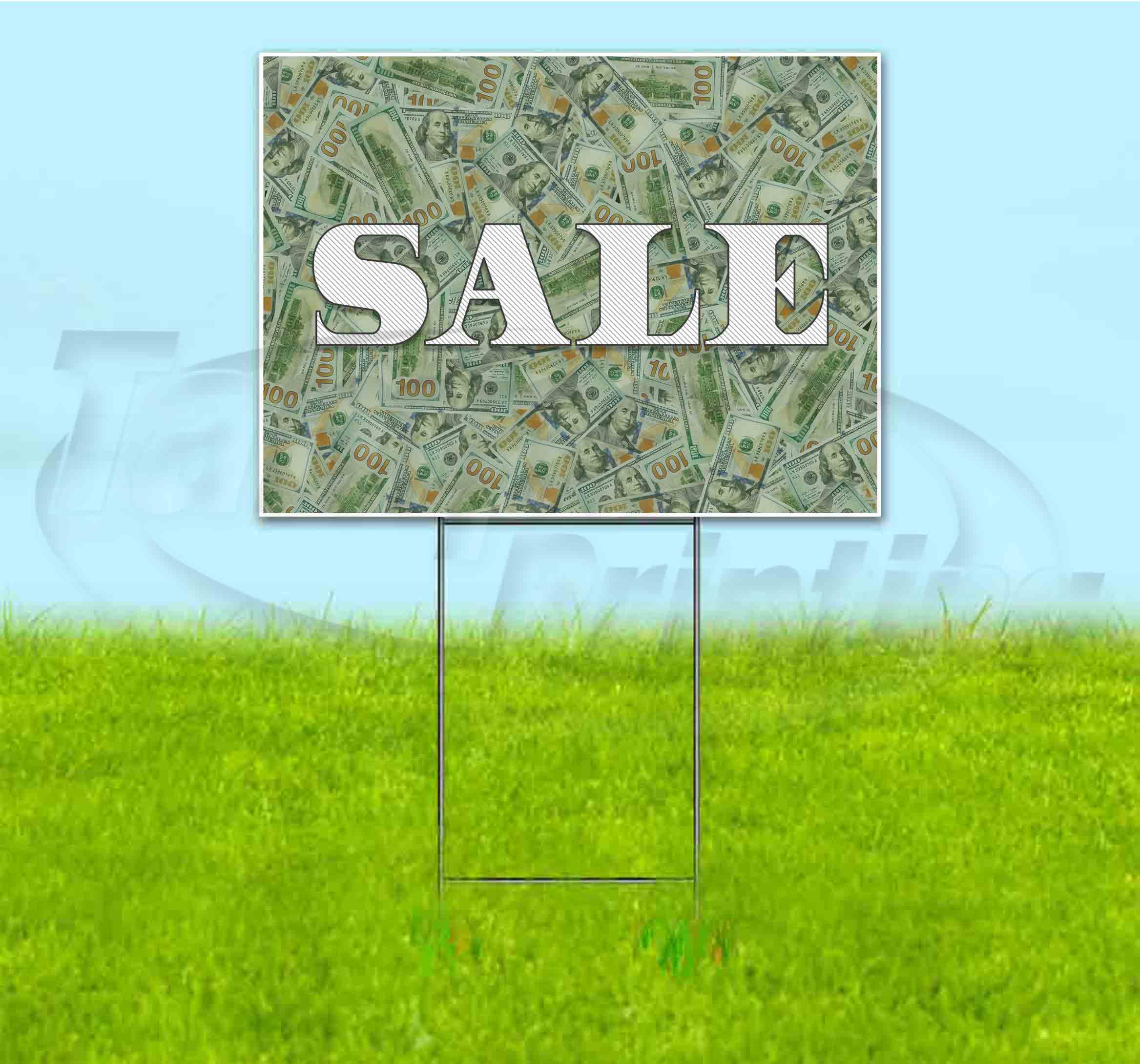 Sale (18" x 24") Yard Sign, Includes Metal Step Stake