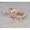 thumbnail image 1 of Sale 2.75 Carat 6mm Round Cut Morganite Ring Set with One Engagement Ring and 2 Wedding Bands with 18k Gold Plating, 1 of 4