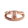 thumbnail image 1 of Sale 2 carat Morganite and Diamond 3 Rings Set 10k Rose Gold, 1 Engagement Ring and 2 Wedding Bands, 1 of 4