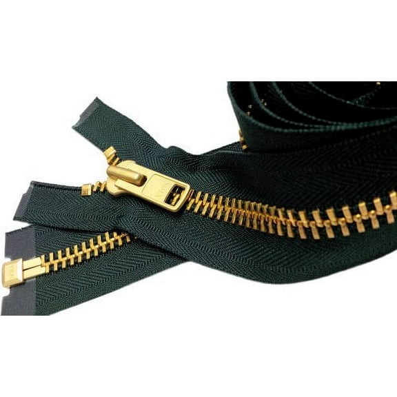 Sale 21" Extra Heavy Duty Jacket Zipper (Special Custom) YKK #10 Brass Separating ~ Color 890 Hemlock Green (1 Zipper/pack)