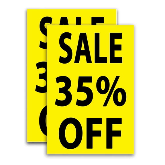 Sale 35 Percent Off (24" X 36") Vinyl Decal Only (Pack of 2) |Sign|Sticker|Poster