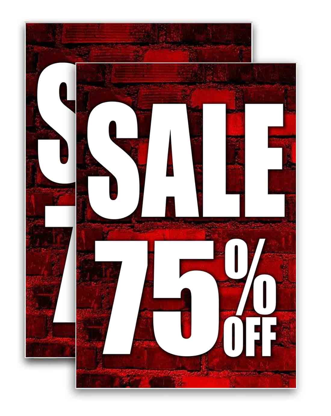 Sale 75 Percent Off (24" X 36") Vinyl Decal Only (Pack of 2) |Sign|Sticker|Poster