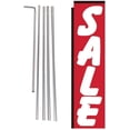 thumbnail image 1 of Sale Advertising Rectangle Feather Banner Flag Sign with Pole Kit and Ground Spike, Red and White, 1 of 3