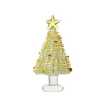 Christmas Trees Skinny Christmas Tree - Mini Small Little Tabletop Prelit Christmas Tree 11.8 Inch Decorated with Ornaments 35 Multi-Colored Lights Artificial Green Tree