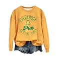 thumbnail image 1 of Sale Clearance 2024 Women'S Sweatshirts Women'S Retro In The Pub Getting Green Irish Pub Art Print Pattern Casual Sweatshirt Print Top, 1 of 4