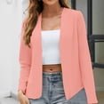 thumbnail image 1 of Sale Clearance 2024 Women's Blazers & Suit Jackets Women's Autumn Solid Color Collarless Slim Fit Long Sleeved Suit Jacket, 1 of 6