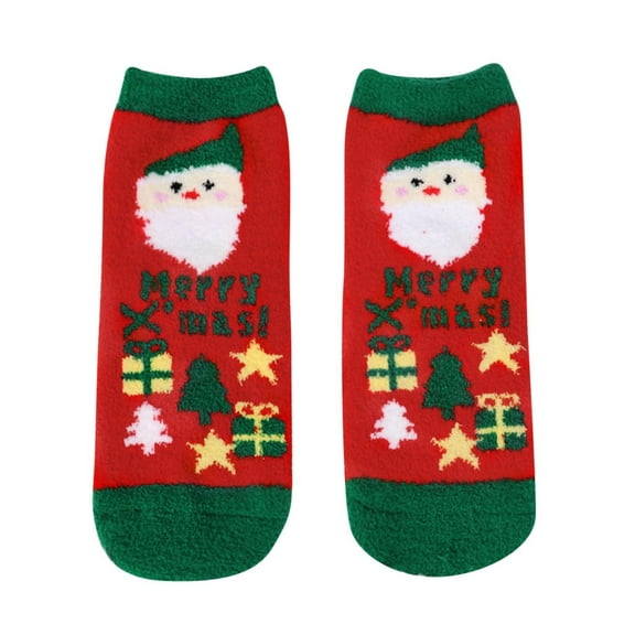 Sale 2025 UHGANN Under $5 Womens Fuzzy Christmas Socks: Fluffy Funny Holiday Socks for Women -Warm Soft Cozy Xmas Socks for Family Friends Gift