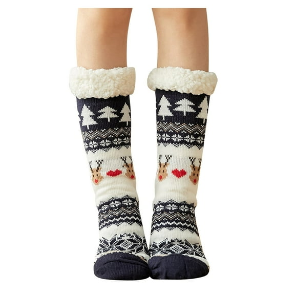 UHGANN Slipper Socks for Women with Gripper Winter Non Slip Thick Fuzzy Socks Warm Cozy Christmas Gift