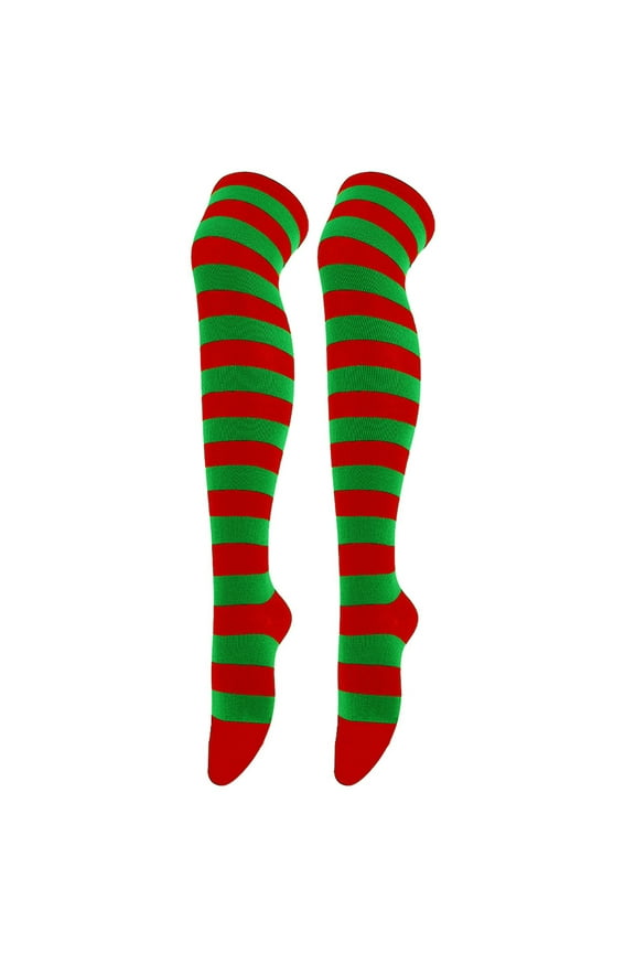 Christmas Women's Knee High Athletic Socks Stripe Outdoor Sport Socks