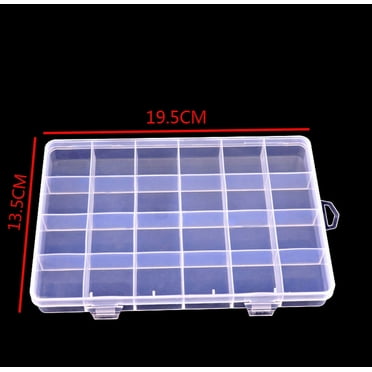 On Sale Clearance ! Beppter 1Pc 24 Grid Transparent Storage Box,Home Textile Storage,Box Jewelry Case Storage Craft Adjustable Slots Plastic Organizer Beads 24 Housekeeping & Organizers